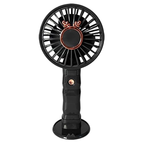 Wezalget Ventilador de viaje de mano, ventilador de refrigeración recargable con 3 modos ajustables, pequeño ventilador de mano portátil, ventilador eléctrico de refrigeración con soporte para