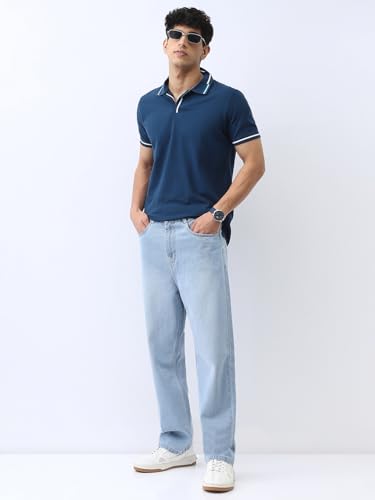 Image of Urbano Fashion Men's Solid Regular Fit Half Sleeve Cotton Polo T-Shirt