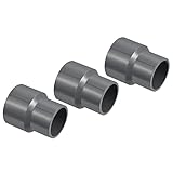 PATIKIL PVC Reductor Tubo Montaje 40x32mm, 3 Paquete Recto Acoplamiento Adaptador Conector, Gris