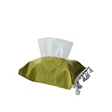 Fundas Decorativas para Cajas de pañuelos Soporte for pañuelos, Cubierta de Caja borlas faciales rectangulares, Organizador Decorativo Lino Decoración estética para el hogar(Green)