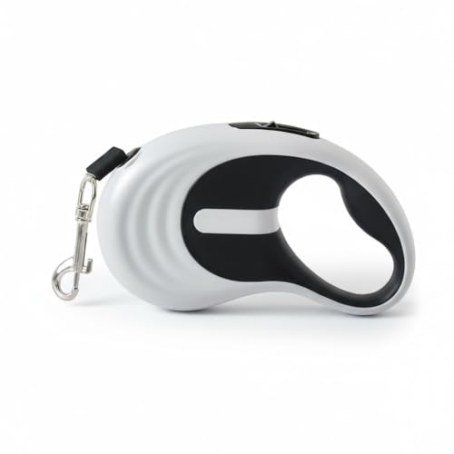 Guinzaglio Estensibile 3M/5M Per Cani E Gatti, Specifico Per Cani Di Piccola Taglia, Ritrazione Fluida, Leggero E Compatto, Grigio