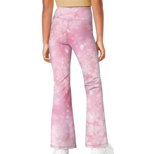 Girls' Flare Leggings Kids High Waisted Bootcut Yoga Sofy Dance Bell Bottoms Leggings for 5-14Y4