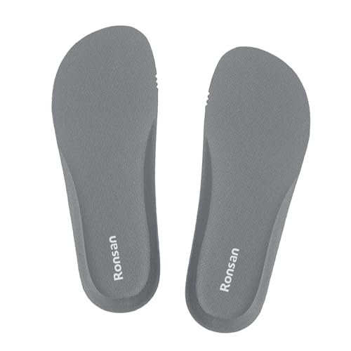 Image of Ronsan Shoe Insoles of Clog Garden Shoes, Extra Wide Barefoot Shoe Inserts Pads for Nurse Shoes, Garden Work Sandals, Thin Replacement Insoles for Women 6 / Men Size 4, Grey