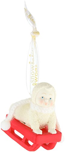 Department 56 Snowbabies “Personalizable Red Sled” Porcelain Ornament, 2.48”