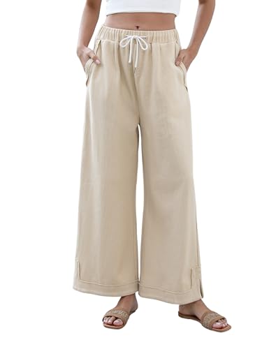 Athlisan Womens Baggy Wide Leg Palazzo Pants Casual Loose