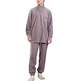 パジャマ屋 パジャマ IZUMM フリース スタンダード中厚 メンズ 兼 レディース 冬 長袖 ラップ タートルネック／ボジョレーブラウン・Sサイズ