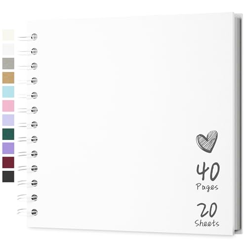 Scrapbook 7x7 Inch DIY Scrapbook Album Hardcover Kraft Paper Scrap Book Photo Albums 40 Pages Perfect for 4x6 / 5x7 Photos Memory Book for Family, Wedding