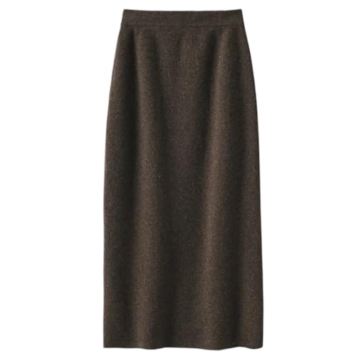 Women Autumn Winter Elegant Wool Knitted Skirt Slim Versatile Basic Long High Waist Hip Skirt