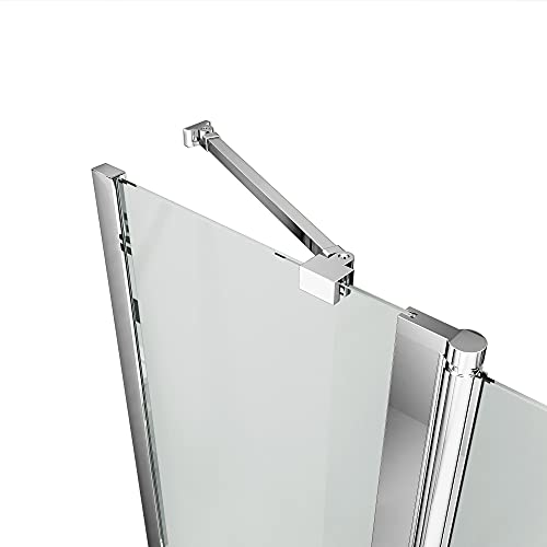 BD-Baode 1x50cm Haltestange für Duschwand Stabilisator Haltestange mit Winkel Flexibel 180°Drehbar für Glasstärke 4-8mm Stabilisierungsstange für Walk-In Duschwände