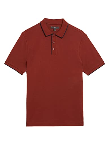 Image of Marks & Spencer Mens Solid Cotton Collared Neck Regular Fit Polo Shirt