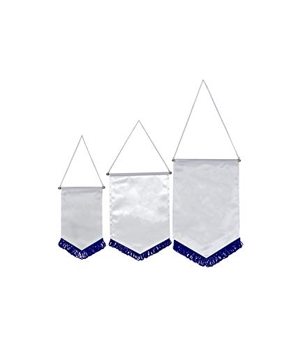 Grupo K-2 Banderín Escudo Poliéster Para Sublimación Azul 200 X 130 Mm