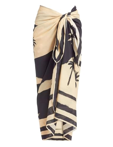 SeekMe Women's Summer Beach Coverups Printed Long Sarong Swimwear Bathing Suit Pareo Pashmina Wrap Skirt 2025
