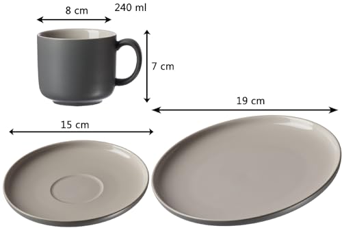 Ritzenhoff & Breker Kaffeeservice Jasper | 12-teilig Grau (0407648-69a6813c)