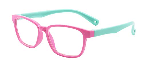 Outray Kids Anti Blue Light Glasses Rectangle Digital TV Boys Girls Age for 3-12 Anti Screen Glare Lens Filtering 90% of Computer, Tablet and Phone emitted Bluelight