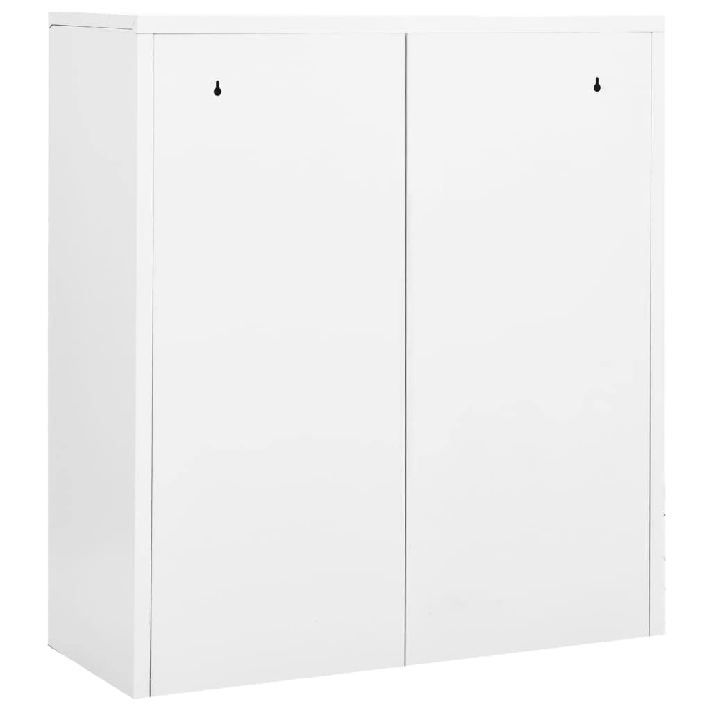 Generisch Moderner weißer Stahlschrank – 3 Schubladen und Fach, 30 kg Tragkraft, leichtgängige Kugellagerführungen, stilvolle Aufbewahrungslösung für Homeoffice, Schlafzimmer und Flur – 90 x 40 x 102