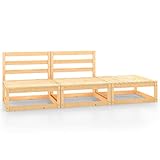 La entrega incluye: Set de salón de jardín de 3 Piezas Madera Maciza de pinoMobiliario Muebles de jardín Asientos de Exterior Sofás modulares de Exterior