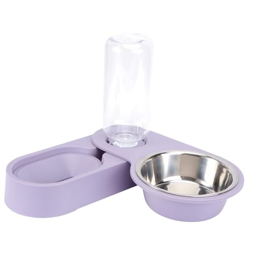 ノーブランド品 1個 角折りボウル スローフィーダー犬用ボウル ペットボウル 犬用ウォーターボウルディスペンサー 猫犬食べるボウル ペット用水飲み器 猫ボウル ステンレス鋼 紫の,Purple