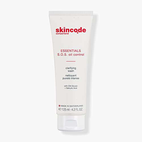Skincode S.O.S Oil Control Clarifying Wash - Pore-Refining, Breakout-Reducing Cleanser | Advanced Pore-Cleansing Formula | Dermatologist Tested, Free from Parabens & Fragrance (4.2 Oz / 125 mL)
