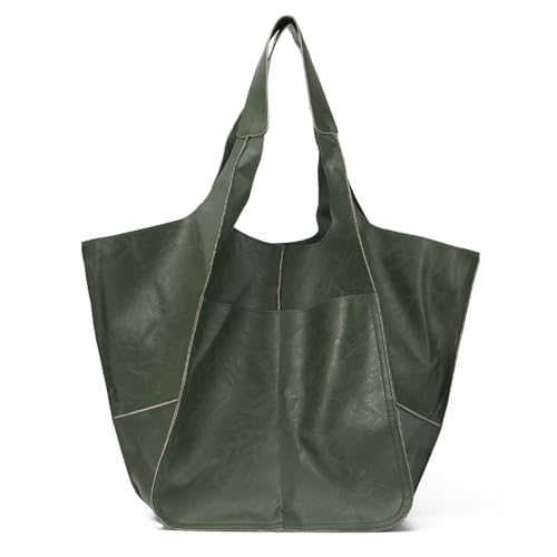 EVEOUT Shoppers para mujer grande Vintage Bolsos de hombro Cuero suave retro Bolsos totes Bolsos de mano Sencillo