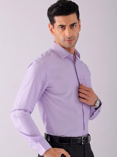 Image of The Indian Garage Co Men Slim Fit Checkered Full Sleeves Cutaway Collar Formal Shirt