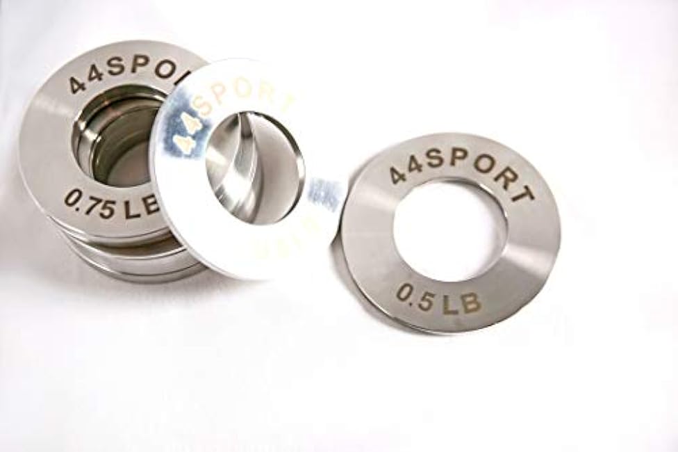 44SPORT Olympic Fractional Steel Plates -Pair of 1/4, 1/2, 3/4, 1 lb Weights (8 Total)