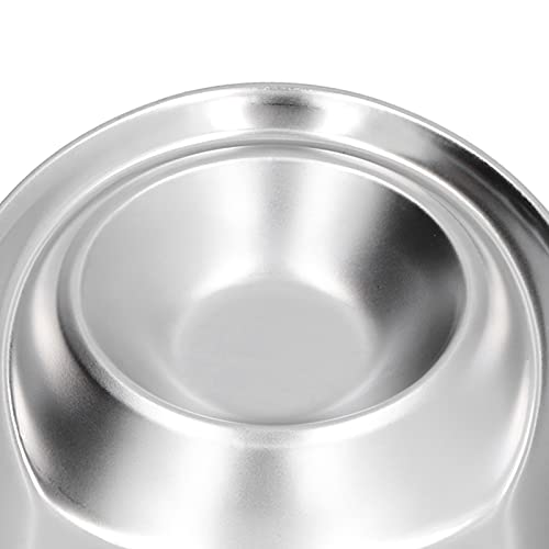 Qcwwy Stainless Steel Snack Plate Easy to Oval Divided Dish for Home Outdoor Camping (L)