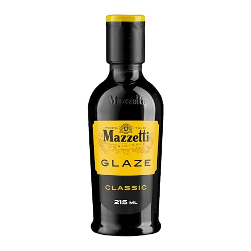 Mazzetti Balsamic Glaze with Balsamic Vinegar of Modena. The original gourmet glaze thick and sweet. Perfect for salads meats and vegetables. Made in Italy Black 215 ml (Pack of 1)
