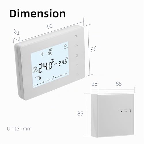 Thermostat sans fil Beok programmable à piles pour chaudière gaz - 7