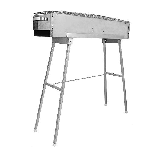 Ironwalls Portable Charcoal Grills, 32" X 8" Stainless Steel Folded Camping Grill Kebab Skewer Bbq Barbecue Grill Kit For Garden Backyard Party Picnic Travel Home Outdoor Cooking Use #TOP6