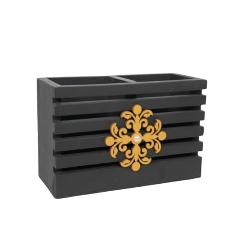Image of Decorative Embossed Design Pencil and Pen Stand | Desk Organizer for Stationery Storage | Suitable for Office Desk, Study Table, Home and Workspace Use (Design 17)