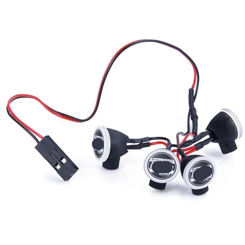 Faros redondos SCX24 Axial barra de techo con pegatinas Hella coche RC 1/24