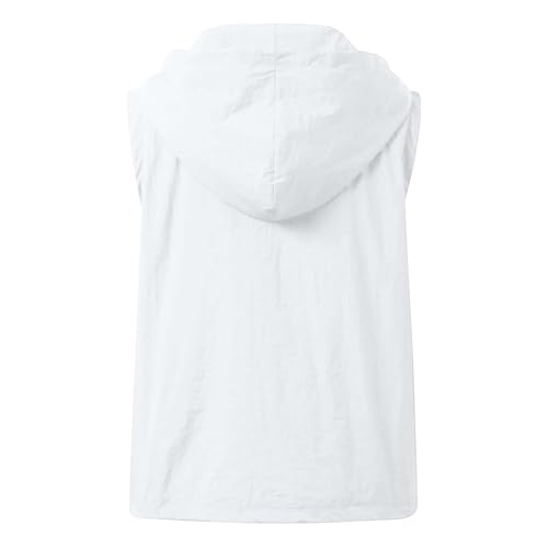 Chaleco con capucha liso para mujer sin mangas y corte holgado 5