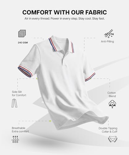 Image of AWG ALL WEATHER GEAR Cotton Polo T-Shirt | Half Sleeve Plain-Regular Fit | Soft Breathable Solid Tee | Collar Tshirts | Casual & Office Wear | Comfortable Everyday Cotton Polo | Mens Tshirts
