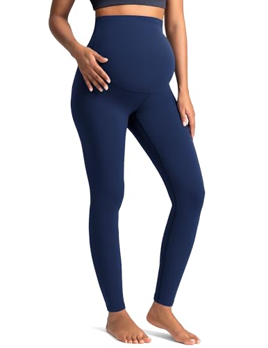 Colorfulkoala Womens Dreamlux Maternity Leggings Over The Belly 25" / 28" Inseam Soft Workout Activewear Yoga Pregnancy Pants