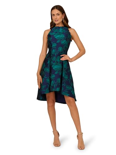 Image of Adrianna Papell High Lo Jacquard Midi Dress