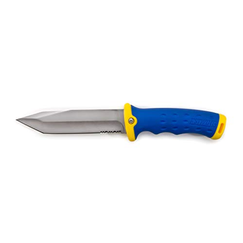Estwing 5.5-Inch Fixed Blade Tanto Point Hunting/Outdoor/Tactical Knife With Multi-Mount Sheath, Stainless Steel, Partially Serrated, Durable Full Tang Design, Ergonomic Handle #TOP5
