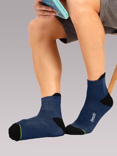 Image of Freecultr Ankle Socks | Breathable Bamboo Fibre | Odour Resistant | Thermo Regulated | Moisture Wicking | Anti-Slip Y-Heel | Soft & Comfortable Assorted Combos