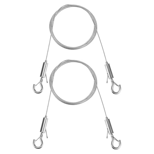 Image of M METERXITY 2-Pack Adjustable Picture Hanging Wire Kit, 2mx1.5mm Mirror Hanging Wire, Holds Up to 132lbs(60kg) 6.6FT Picture Frame Wire for Billboards /Basket /Flowerpot