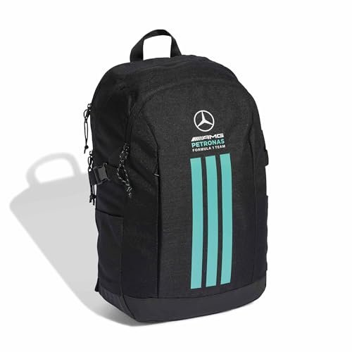 Image of adidas Unisex-Adults MERCEDES - AMG PETRONAS FORMULA 1 DNA 3 STRIPES BACKPACK, Black, One Size