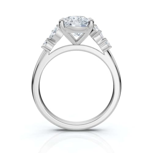 1 CT-5 CT IGI Certified Lab Grown Diamond Ring 10K 14K 18K Solid Gold Nature Inspired Diamond Accented Engagement Ring Wedding Christmas Gift for Women(E-F Color, VS1/VS2 Clarity)4