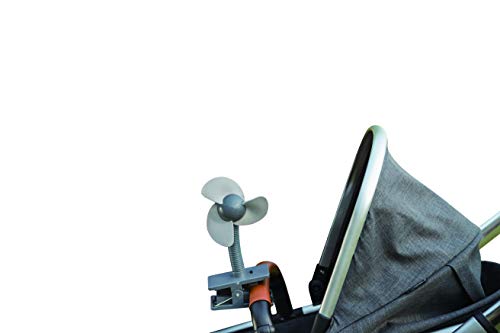 MINI VENTILADOR COM PÁS MACIAS PORTÁTIL, Girotondo Baby, Branco, cinza