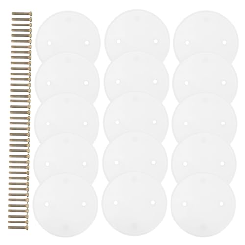 Uonlytech 20pezzi Copertura Per Soffitto in Plastica Piastra Copertura Cieca Rettunda Per Plafoniere Elettriche Con Per Installazione Facile Adatta Per Case Uffici e Spazi Commerciali
