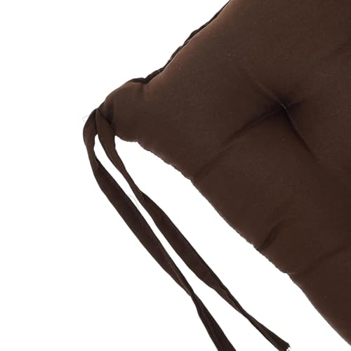 Image of Wakewell Chair Pads with Ties | Soft Microfiber Seat Cushions | Square Chair Cushion Pads for Dining Chairs, Office Chair, Kitchen & Home Seating (Brown, 45x45 cm (Pack of 2))