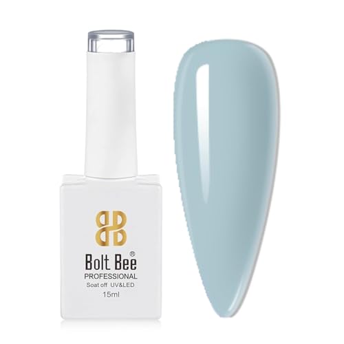 Image of Bolt Bee Light Blue Color Gel Nail Polish Soak Off UV Gel DIY at Home Manicure Salon Nail Art (21, 15ml)