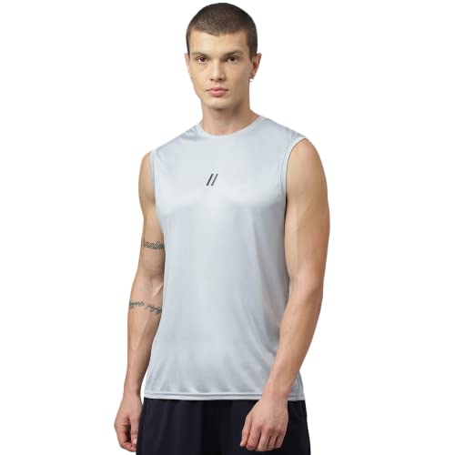 Image of ATICX Men's Polyester Sports Sleeveless T Shirt - Gym Vest, Workout Sando, Training Tank Top, Cut Sleeves Quick Dry Tee for Running, Swimming, Badminton, Fitness & Sports