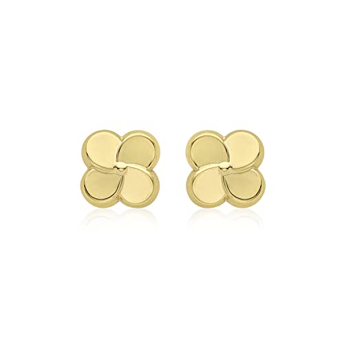 Boucles d'oreilles femme or jaune 9 ct puces fleur 7,5 mm Carissima bijoux