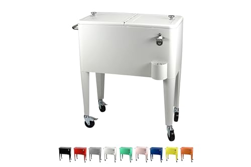 Kailua Cooler - Nevera Americana, Carro refrigerador, Enfriador de Bebidas (Blanco)