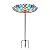 MUMTOP Outdoor Bird Baths, Glass Birdbaths Bird Feeder with Metal Stakes for Garden Outside Yard Lawn Outodor Decor