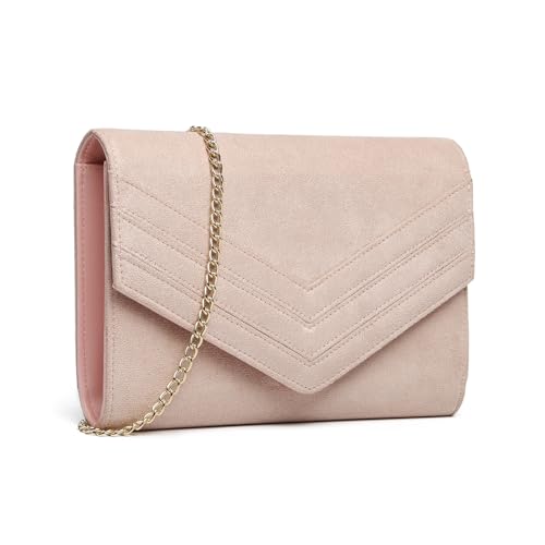 Miss Lulu Clutch Damen, Elegante Envelope Pochette, Vegan Wildleder...
