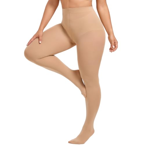 Yekartary High Waist Tights Plus Size Ultra Soft Pantyhose for Women XL-4XL